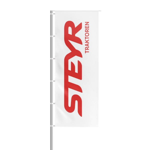 Picture of Flag for pole with top arm, white